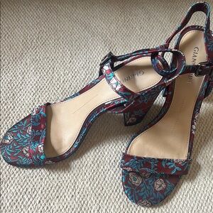 Gianni Bini Women's Floral Heeled Sandals - Red and Blue
